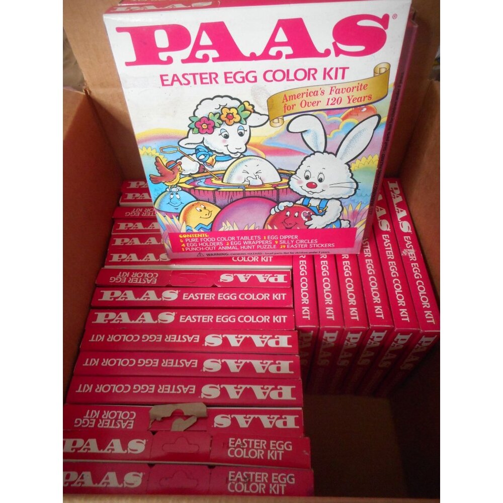 NEW Lot of 25 boxes Vintage 2002 Sealed Old Stock Paas Easter Egg Color Kit